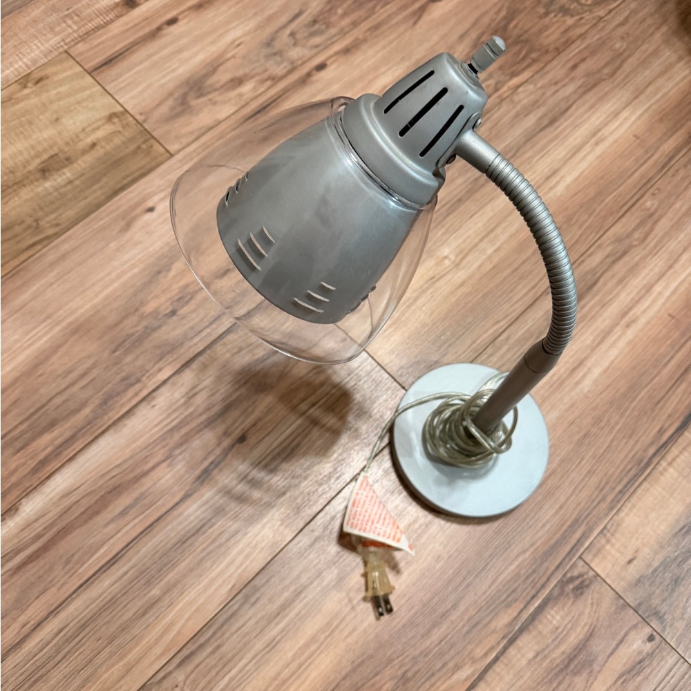 Silver Desk Lamp with Adjustable Neck